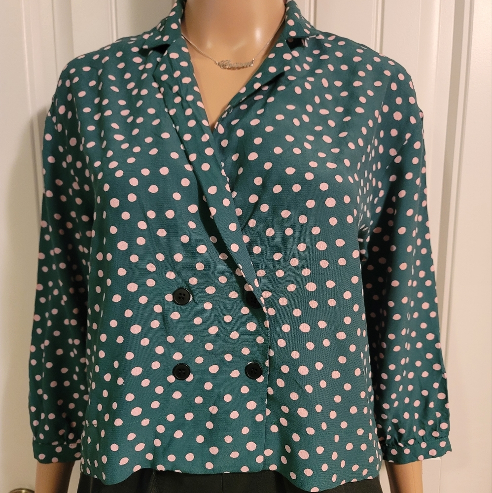 Topshop Polkadot Formal Blouse